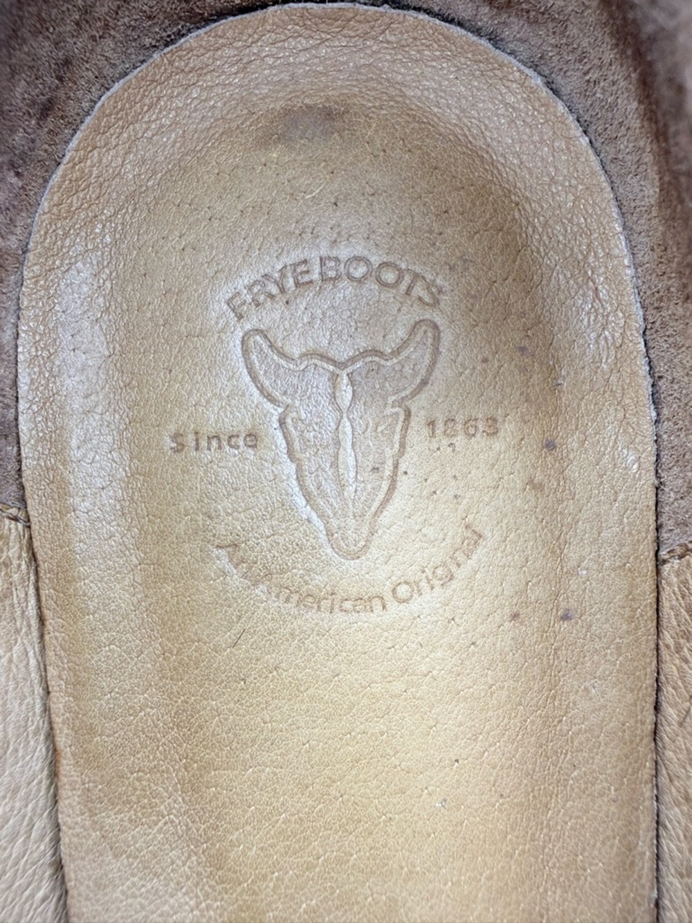 Frye Liv Double Buckle Cognac vintage Leather Block Pump 7.5/8 NEEDS TIP REPAIR - Picture 9 of 16